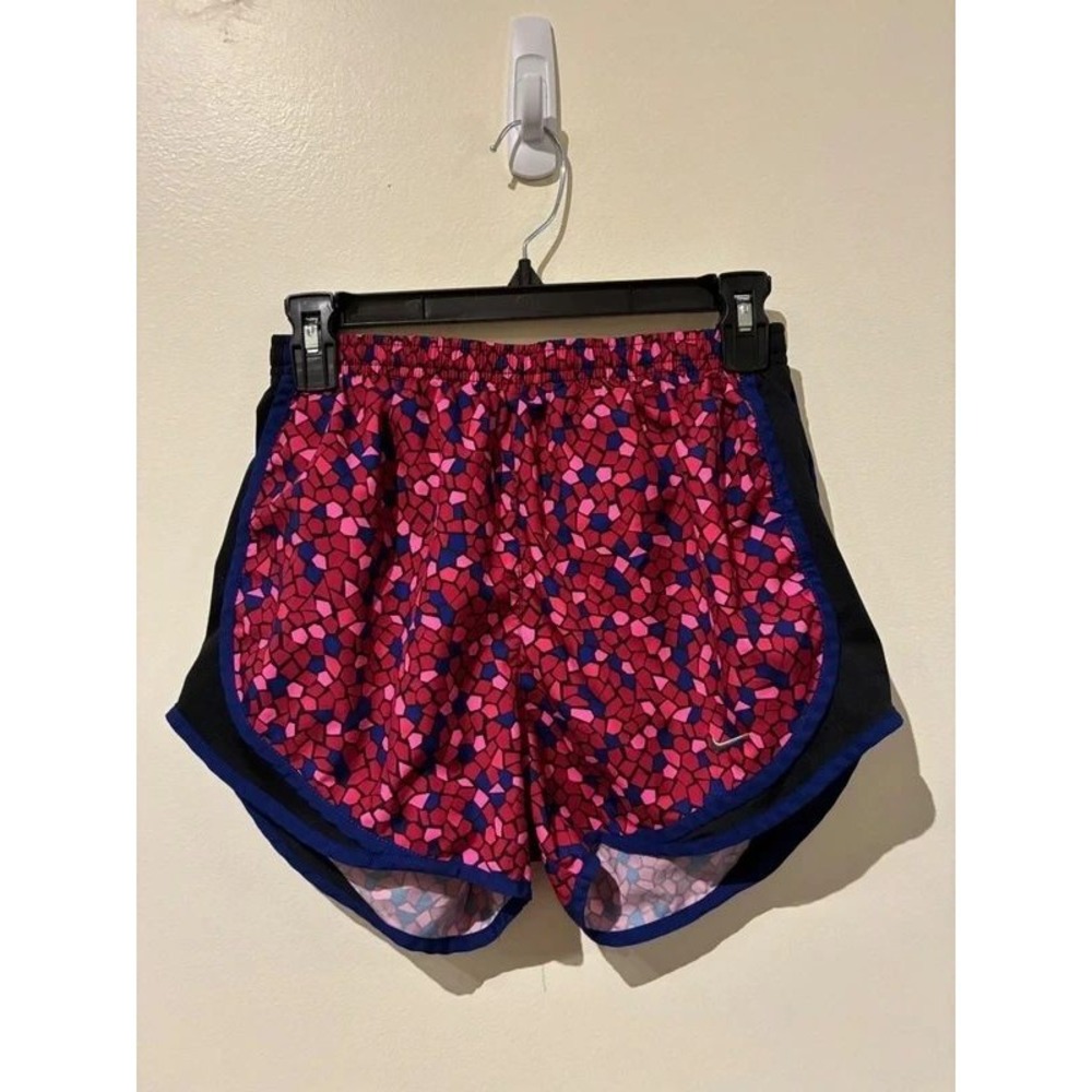 Nike Womens Tempo Running Shorts Pink Blue Mosaic Geometric Dri-FIT Small‎